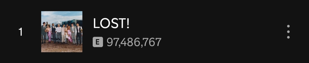 sleepinginsilk's tweet photo. LOST only needs 2.5M streams more to SURPASS 100M! https://t.co/DHawWKRCCR