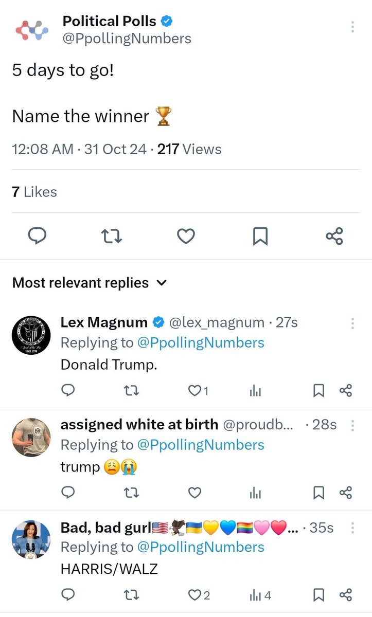 D_DAVISON2024's tweet photo. @Imback2222 @PpollingNumbers Can you please explain me why only Harris supporters have gay and Ukrainian flags. I think it's telling me something https://t.co/DOGSXgkUwl