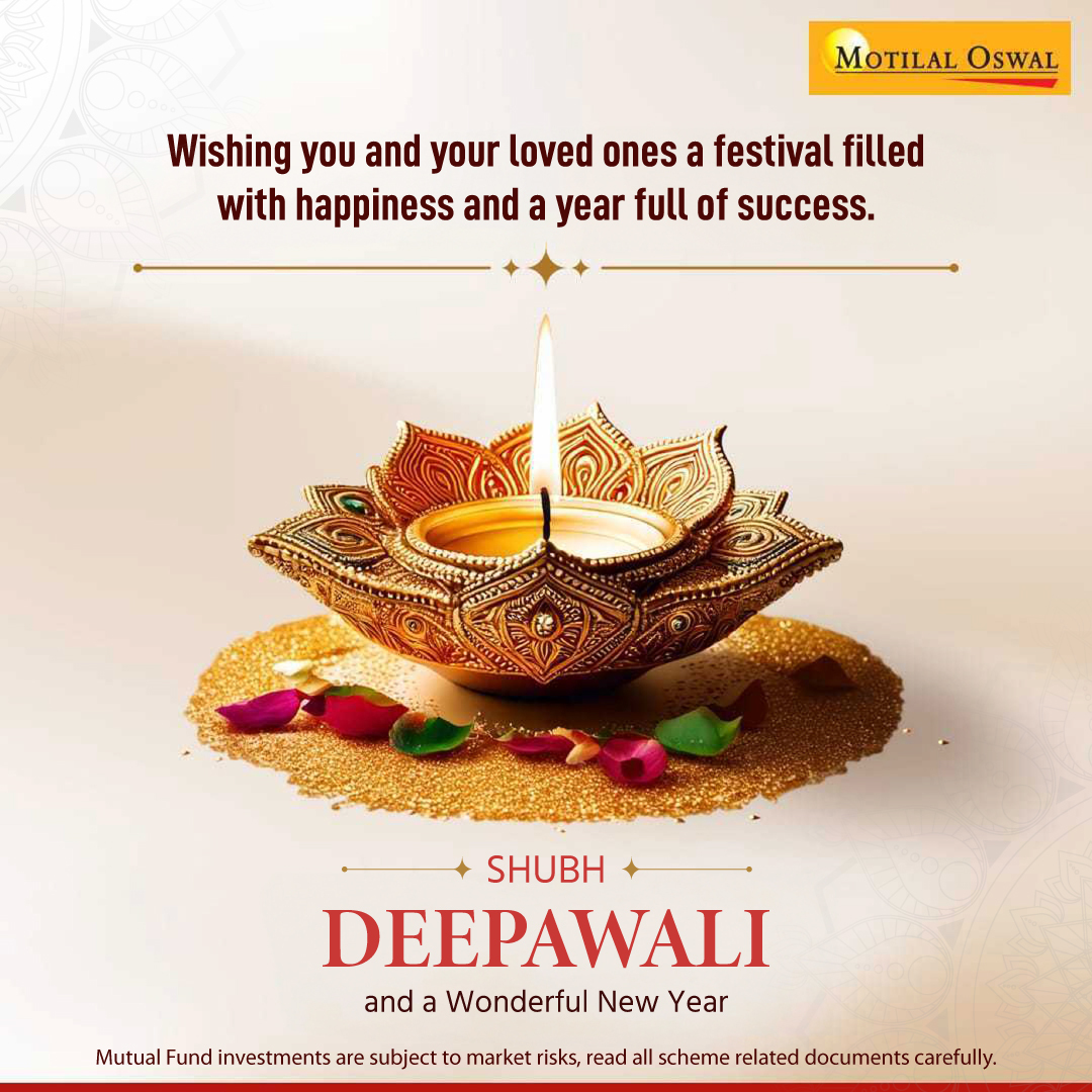 MotilalOswalAMC's tweet photo. As the festival of lights brightens your life, may it fill your days with sparkles of joy. Happy Diwali!

#Diwali #HappyDiwali #diwaliwishes #MotilalOswal #MotilalOswalAMC #ThinkEquityThinkMotilalOswal https://t.co/Cmk3FfHjR0