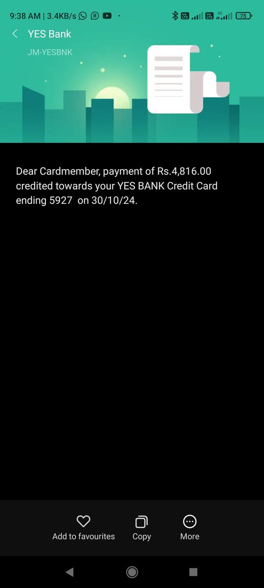 ABHISHEK873402's tweet photo. @YESBANK  @RBI  @RBIsays Urgent! Recovery agents are making unauthorized payments on my Yes bank credit card without my consent. Please investigate and stop these activities immediately. My card no is 5927 https://t.co/0vI1DLrHqQ