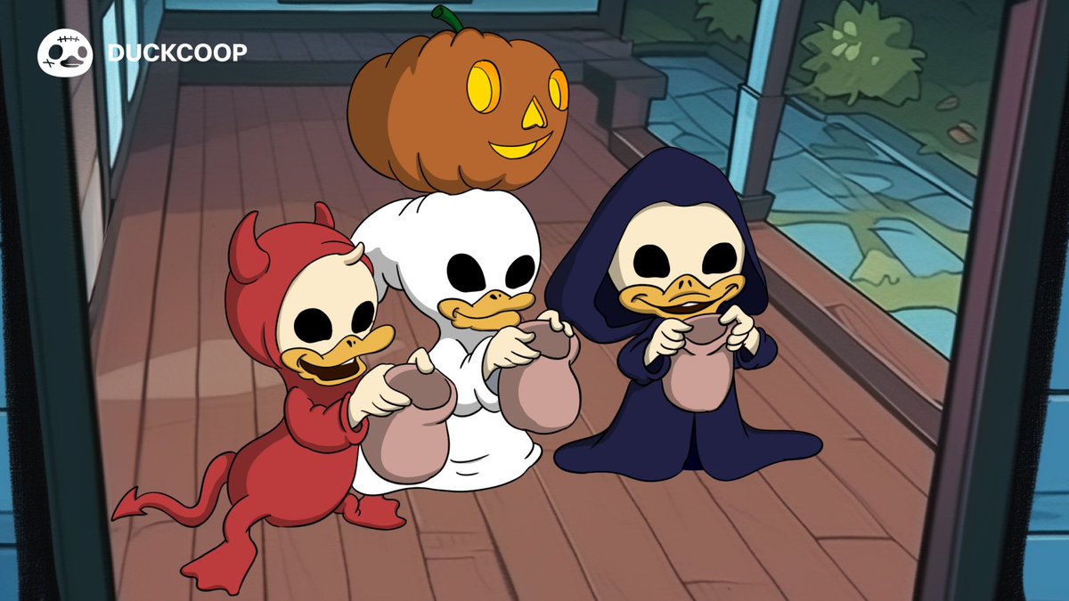 Ducks_realcoop's tweet image. 🎃 Trick-or-treat Ducklings! 🎃

Tonight’s the night for frights, flights, and feathers! Whether you’re out haunting the night or cozy in the coop with treats, we’re wishing you a #Halloween evening full of fun and maybe a few ghostly quacks! 👻🍬

🎮 Gaming, Events, FREE $TON &amp;amp;