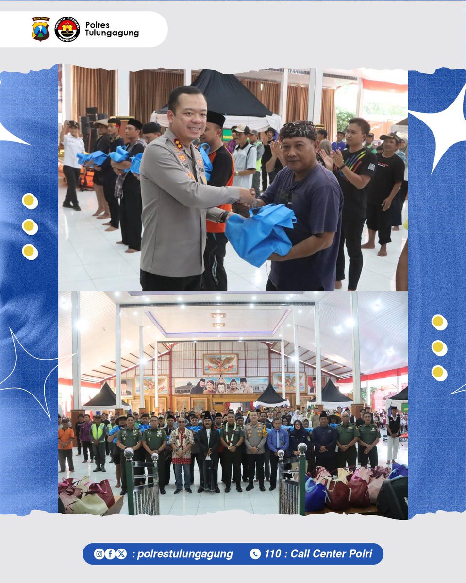 Res1Tulungagung's tweet photo. Kapolres Tulungagung AKBP Muhammad Taat Resdi S.H, S.I.K, MTCP @mtaatr menghadiri penilaian lomba kampung Pancasila tingkat pusat tahun 2024 di Desa Ngantru, Kecamatan Ngantru, Kabupaten Tulungagung. (30/10/2024)
#polrestulungagung #tulungagung #ngantru #kampungpancasila https://t.co/FMNoRFRSPj