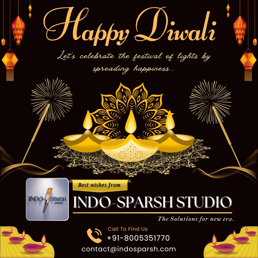 IndoSparsh's tweet photo. ✨ Indo-Sparsh Studio Wishes You a Diwali Full of Light, Joy, and Beautiful Moments! May Your Festival of Lights Be as Bright as Your Memories with Us! Call on 8005351770 for Any type Of Digital Business Solution! 🪔✨
#HappyDiwali #IndoSparshStudio #Diwali2024 #BusinessSolutions https://t.co/ZQvtFpL7Z7