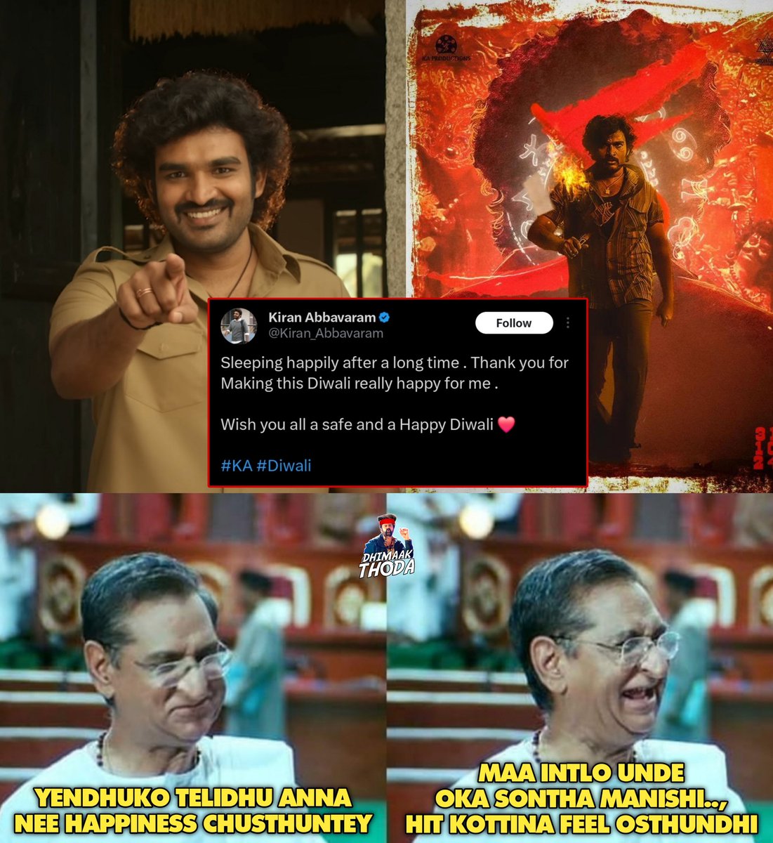 BMS3555's tweet photo. #KAMovie @Kiran_Abbavaram 
Yevadaina Nee Background enti Ani Adigithey... " Naa Fans " ani gattiga Cheppannaaaa🤗❤️‍🔥 https://t.co/oS6ncDB3Ep