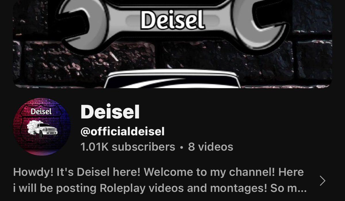 deisel_twitch's tweet image. Thank you so much for 1k subs! It’s crazy how 1 year ago we were at 75 subs and now we hit 1k I couldn’t thank yall enough! I couldn’t do this without yall, much love to all you Deisel family!