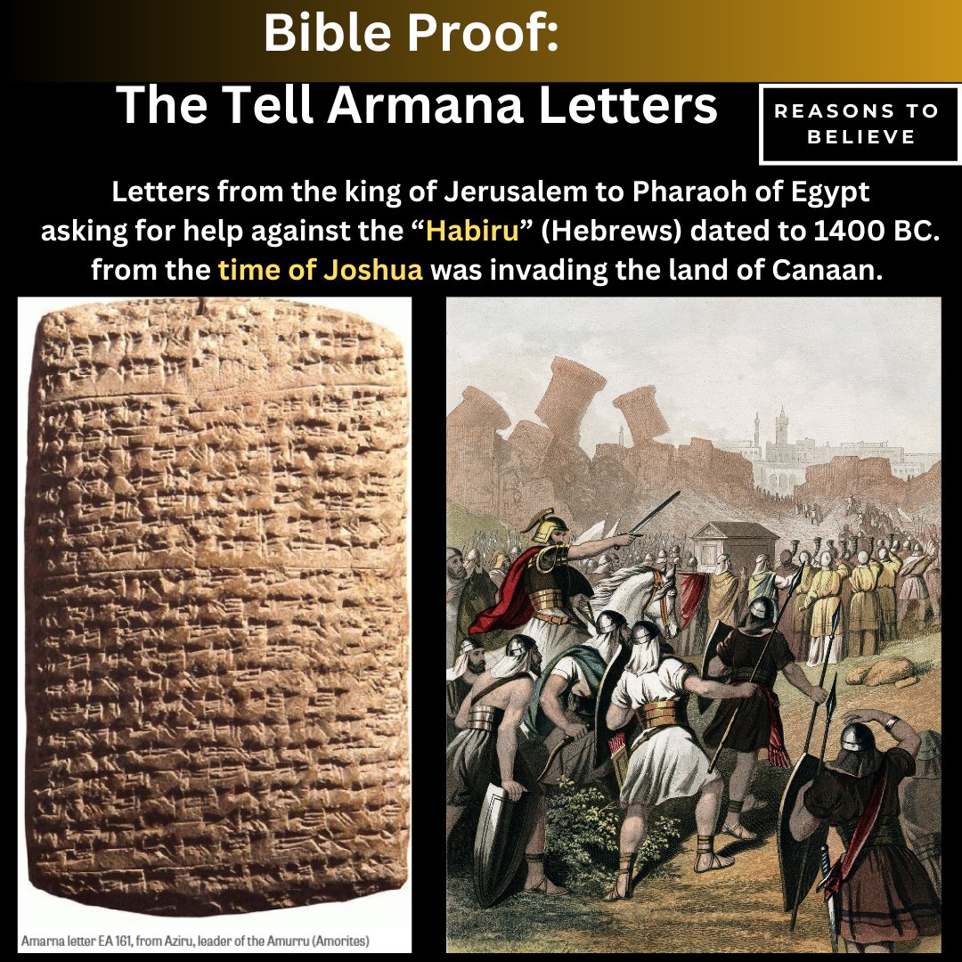 DebateTruth's tweet image. How do you  know the Bible is true? Because it can be confirmed in historical  documents outside of the Bible. The story of the children of Israel, the  Hebrews escaping from Egypt to the land of Cannan can be confirmed in  the Tell Amarna letters. 

What is the Tell Amarna…
