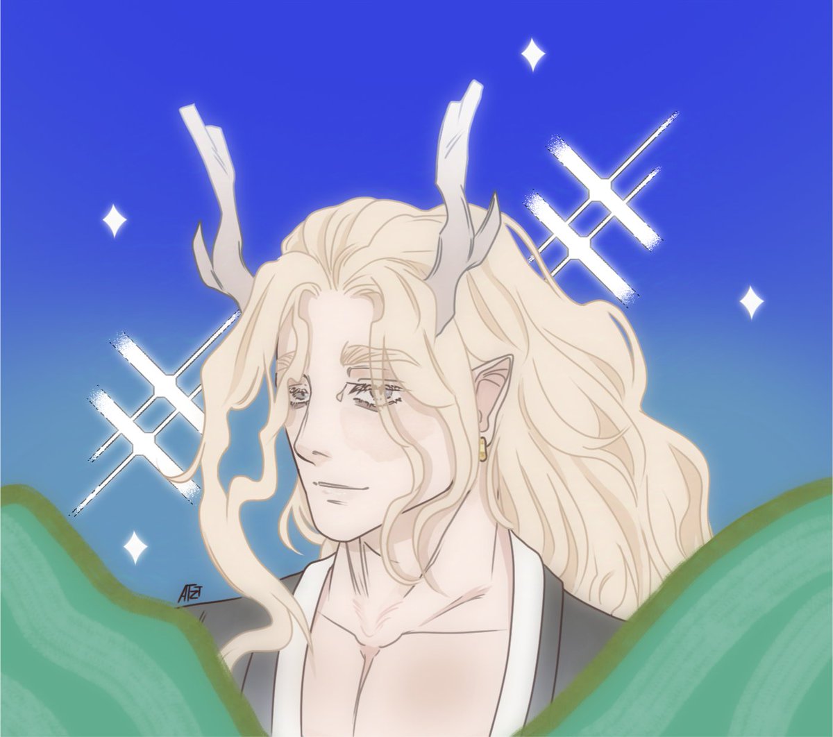 Quiahuilt_T's tweet photo. Fan art of Caesar, I love the version he did where he is a dragon @Ttung_gae 🫰💖🐉

#RosasyChampaña #fanart #art https://t.co/MVvxswo8jZ