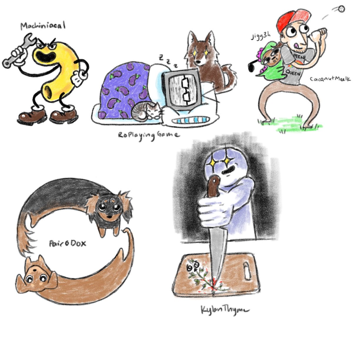 Sharkimoto's tweet photo. Completed two pages of follower drawings based on usernames! Thank you all for supporting my channel and hanging out with me! Enjoy! 💕 https://t.co/DCr8sjfuTg