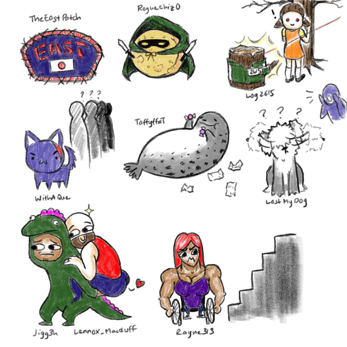Sharkimoto's tweet photo. Completed two pages of follower drawings based on usernames! Thank you all for supporting my channel and hanging out with me! Enjoy! 💕 https://t.co/DCr8sjfuTg