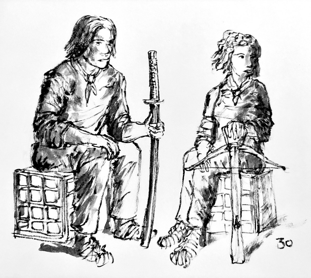 johnmustache's tweet image. #inktober2024 
30
VIOLIN
What’s that sound? 
I think it’s a violin, dad told me about them. Someone on a caravan must have found it somewhere.