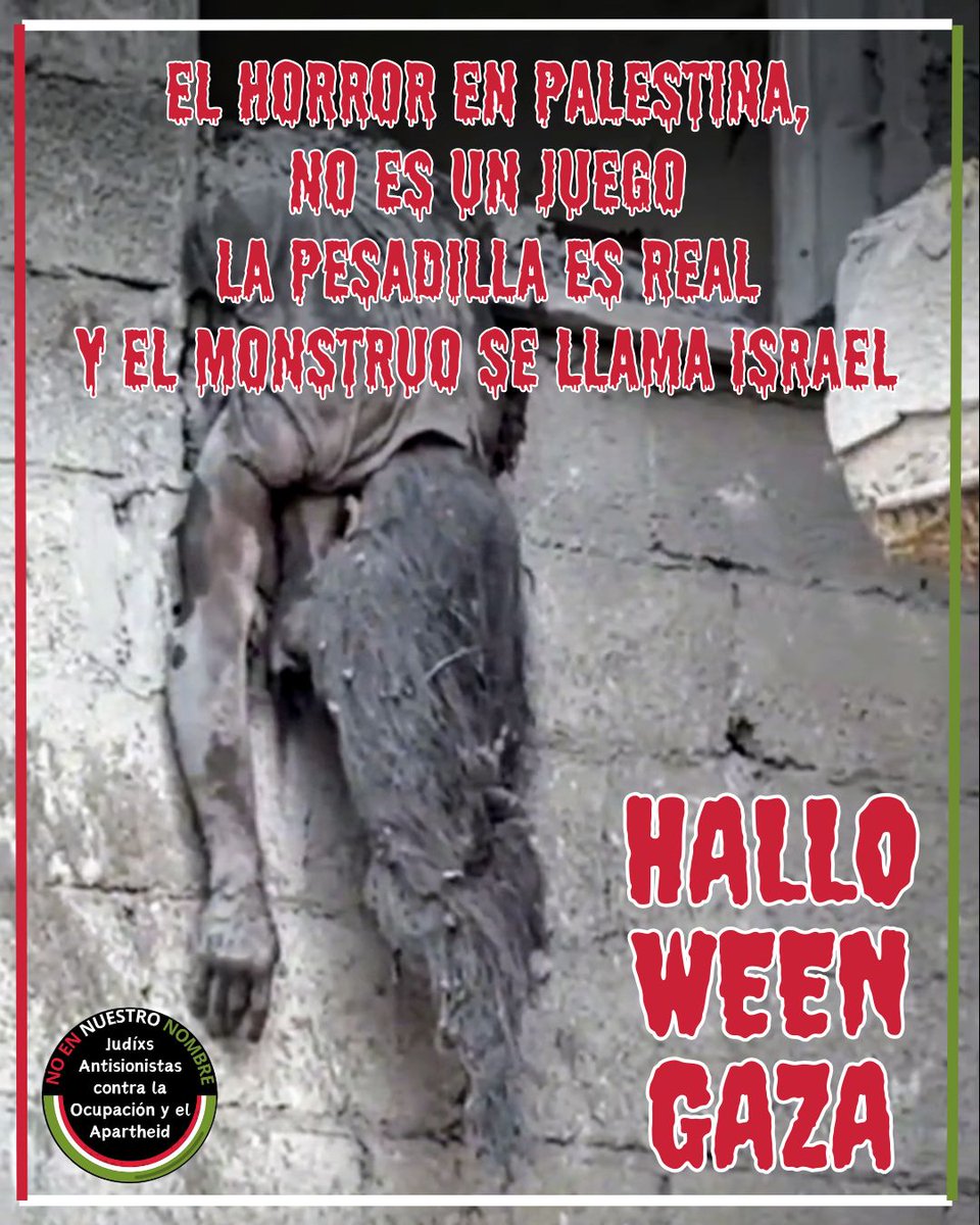 TaniaMelnick's tweet photo. El horror en #Palestina, no es un juego. La pesadilla es real y el monstruo se llama #Israel.

#EmbargoMilitarYA #GenocidioEnGaza #IsraelTerrorista #PalestinaLibre https://t.co/irsJdLMbac