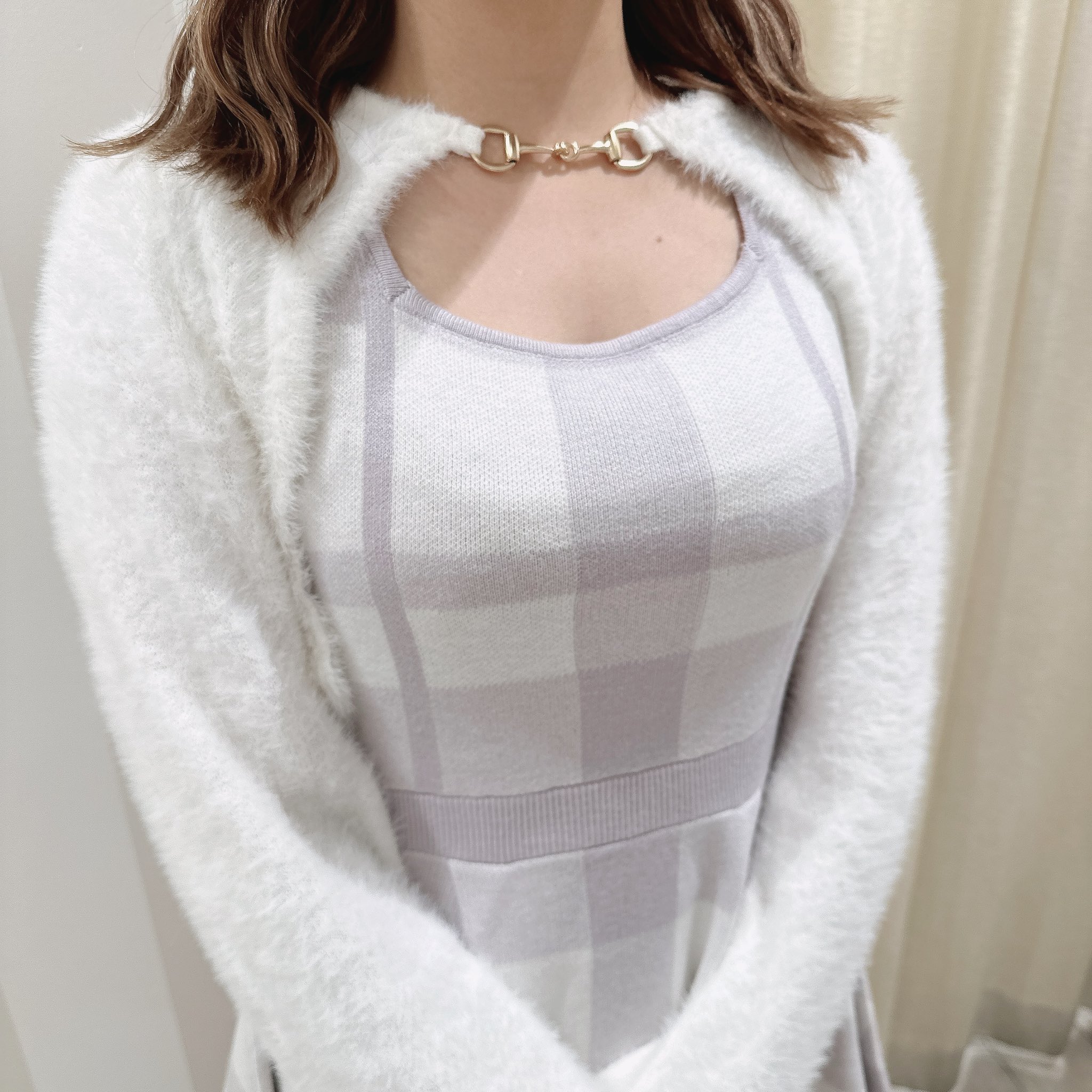 evelyn ボレロチェックOP ワンピース