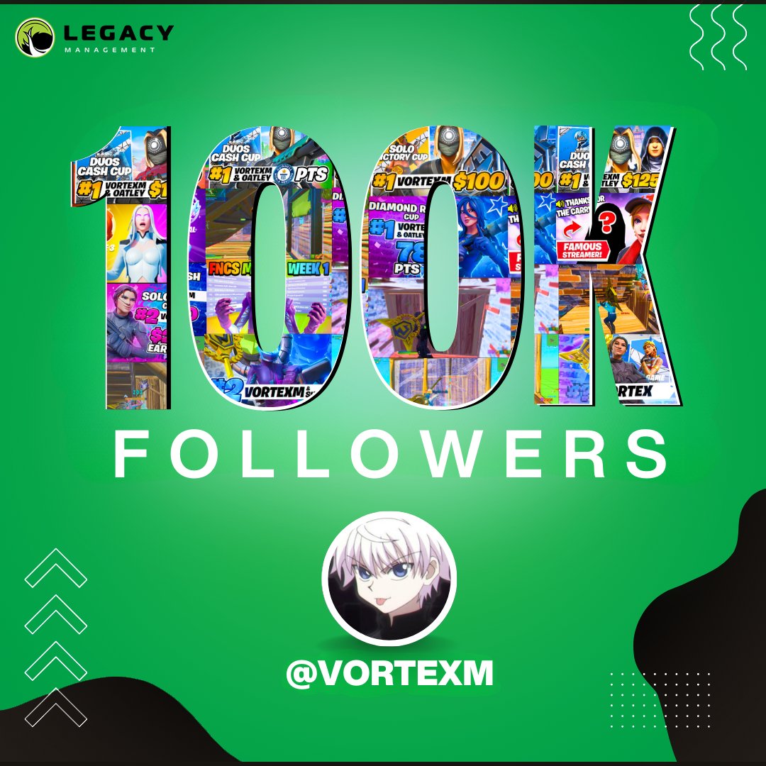 Happy 100K to the one and only <a href="/VortexM_/">V</a>! 

Fortnite king status confirmed😏👑