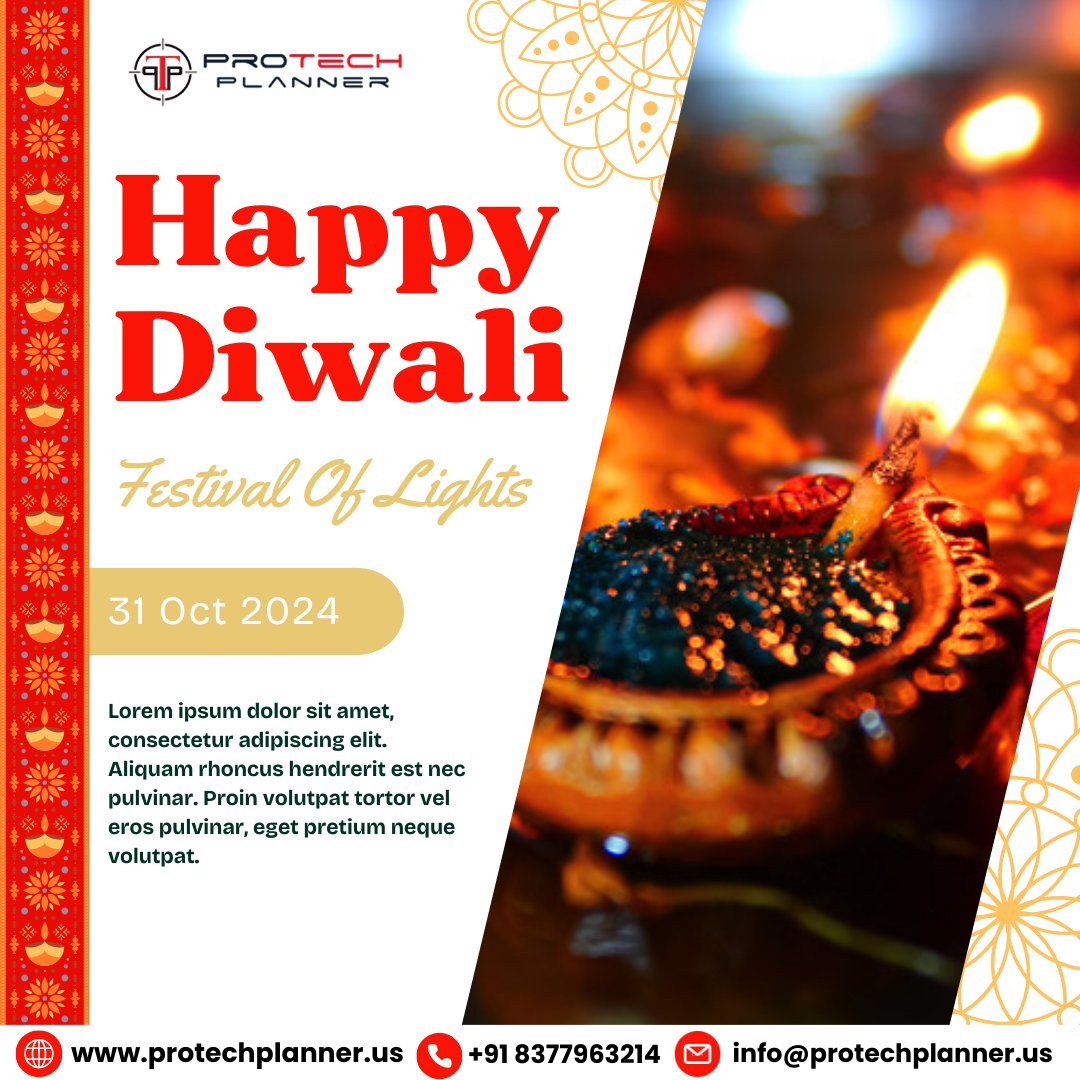 Pro_techDigital's tweet image. Wishing you a Diwali filled with creativity, connections, and endless joy! ✨

🪔 Let’s keep spreading light and positivity.

💫 Share your favorite Diwali memory with us!
Happy Diwali! 🙌

#HappyDiwali #diwali2024✨❤️  #festival #DigitalWorld #HappyDiwali #Protechplanner #web