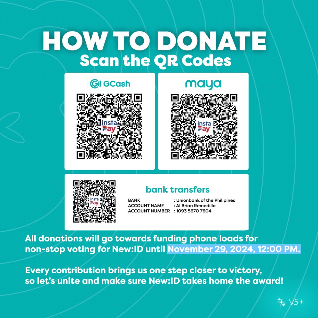 ThadVST's tweet photo. [💰] #TTO_Bank 

Thaddybears &amp; NewDAYs, we are now officially opening a donation drive to boost our voting efforts for NEW:ID on the 37th Awit Awards! ✨

To donate, visit the link below! 
🔗: https://t.co/scuXsrYaXA

#NEWID_THAD #뉴이드_타드 #New_ID #뉴이드 @official_newID https://t.co/sTigJQgaGp