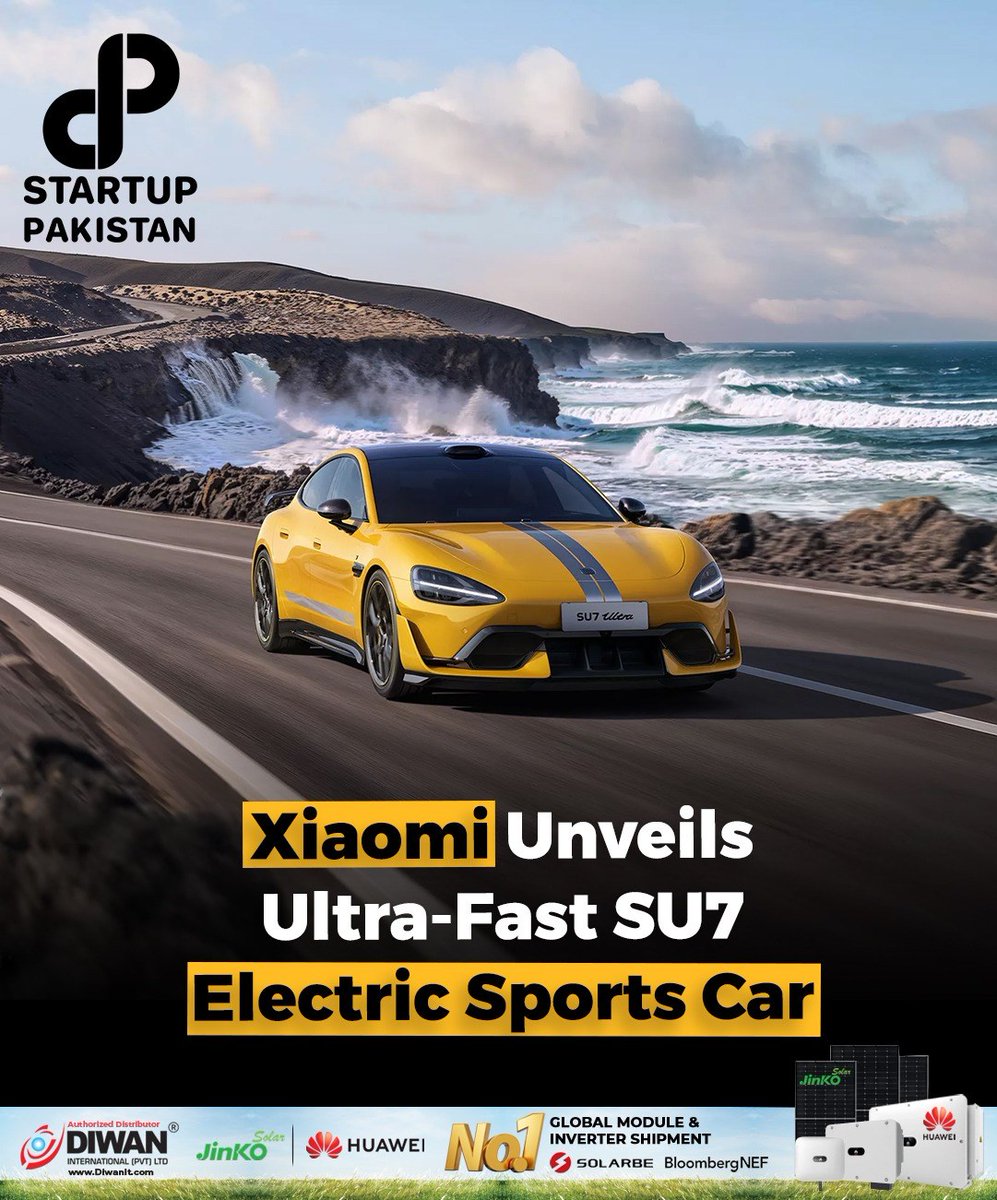 PakStartup's tweet image. Xiaomi’s new SU7 Ultra electric sedan enters the high-performance EV market, rivaling models like the Zeekr 001 FR, Porsche Taycan Turbo GT, Tesla Model S Plaid, and Lucid Air Sapphire. 

#XiaomiSU7Ultra #ElectricSedan #EVLaunch #XiaomiEV #Hypercar