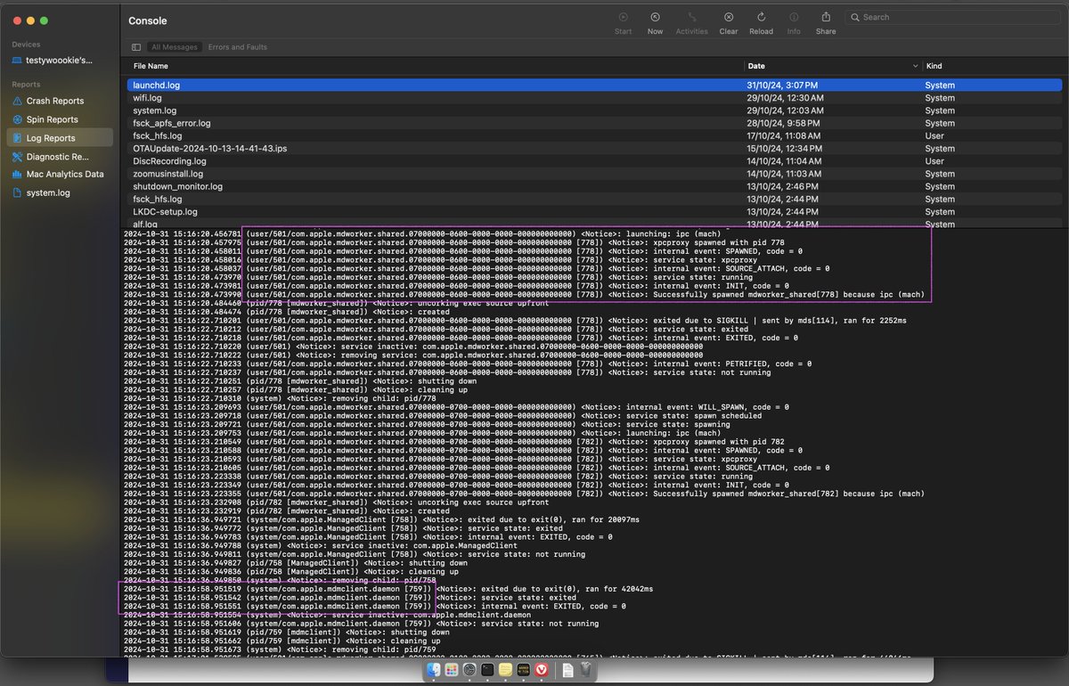 hak_feed0's tweet image. #cybercriminals using #mds, #xps, #sharedworker, #3rdpartycount #messages #powerd #callhistory #darkwake #mdmclient @Apple @AppleSupport #cybersec @BleepinComputer @INTERPOL_Cyber @INTERPOL_HQ @UNDP in the backdrop, live, as I check console out. @Europol @ICANN