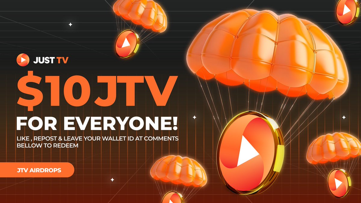 jtv_justtv's tweet photo. โผ๏ธ Weโre Giving Away $10 JTV โผ๏ธ
STEP 1 : Like๐& Retweet๐this post
STEP 2 : Leave your BSC Wallet address in the comments bellow ๐๐ป
Guarantee Airdrops for everyone ๐คฉ๐ช
#JustTV #JTV #AirdropCrypto https://t.co/zC0CelVxt2