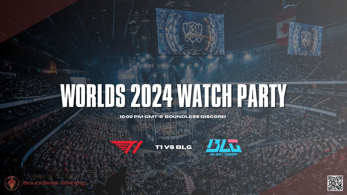 🔥BOUNDLESS IS BACK 🔥

Reconnect with the community starting with the League of Legends 2024 Worlds Finals 🏆

We will be holding a watch party in the discord server around 10PM stay tuned and join in the fun ‼️

#Worlds2024 #BoundlessGaming #BeyondLimits