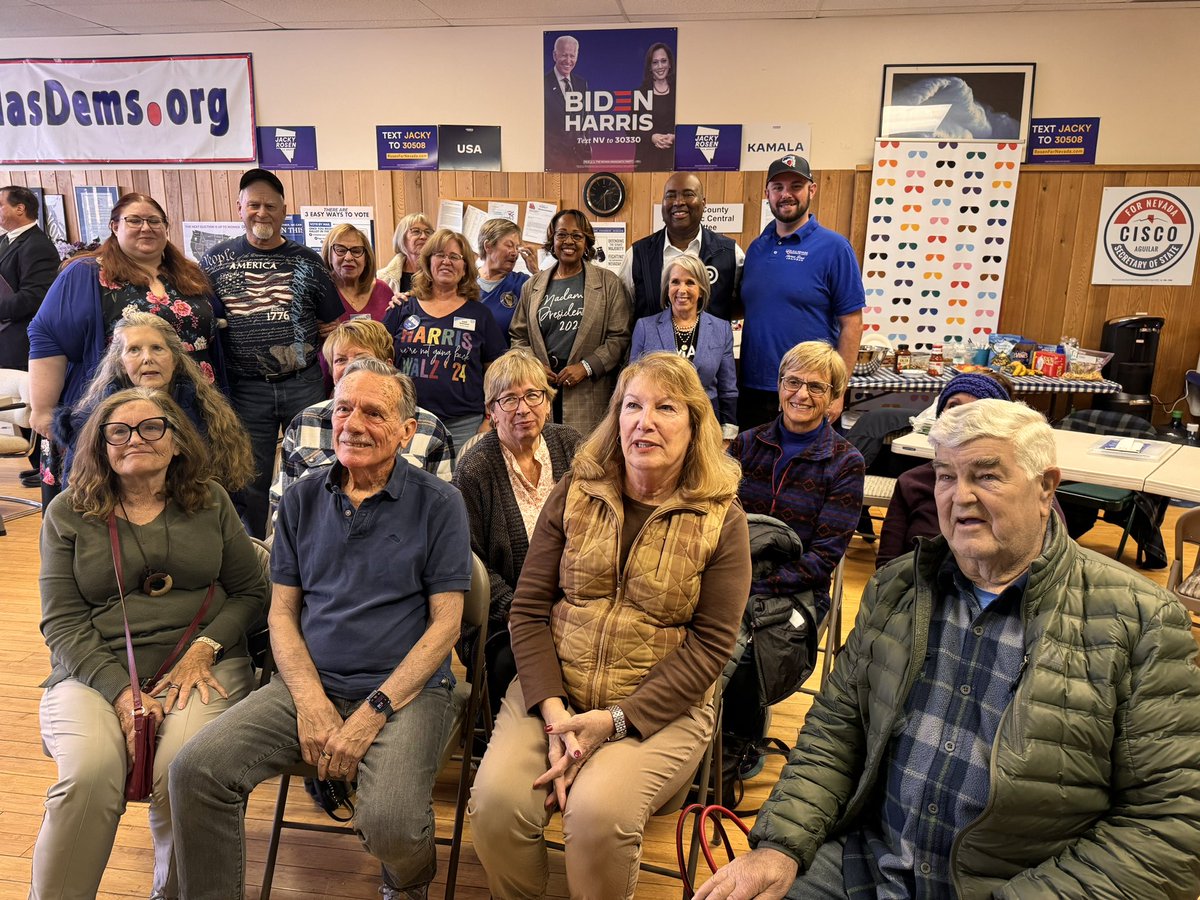 AaronSimsNV's tweet photo. It was great welcoming @harrisonjaime and @GovMLG to Douglas County along with @NVDemsChair! We are fired up and doing the final week of canvassing in Douglas County! https://t.co/ZyVz1DRhEH