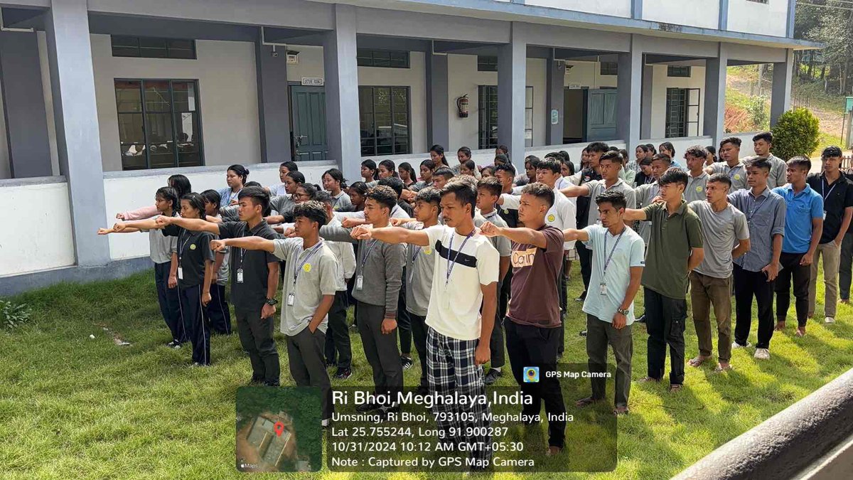 NssRBSC's tweet photo. The NSS Unit of Ri Bhoi Synod College organised the National Unity Day Pledge taking ceremony. A brief speech was given by the Principal Rev.P.S Tmung followed by the Pledge taking  and the National Anthem. A total number of more than 100 NSS volunteers attended the program. https://t.co/lNJ3QS5Ige