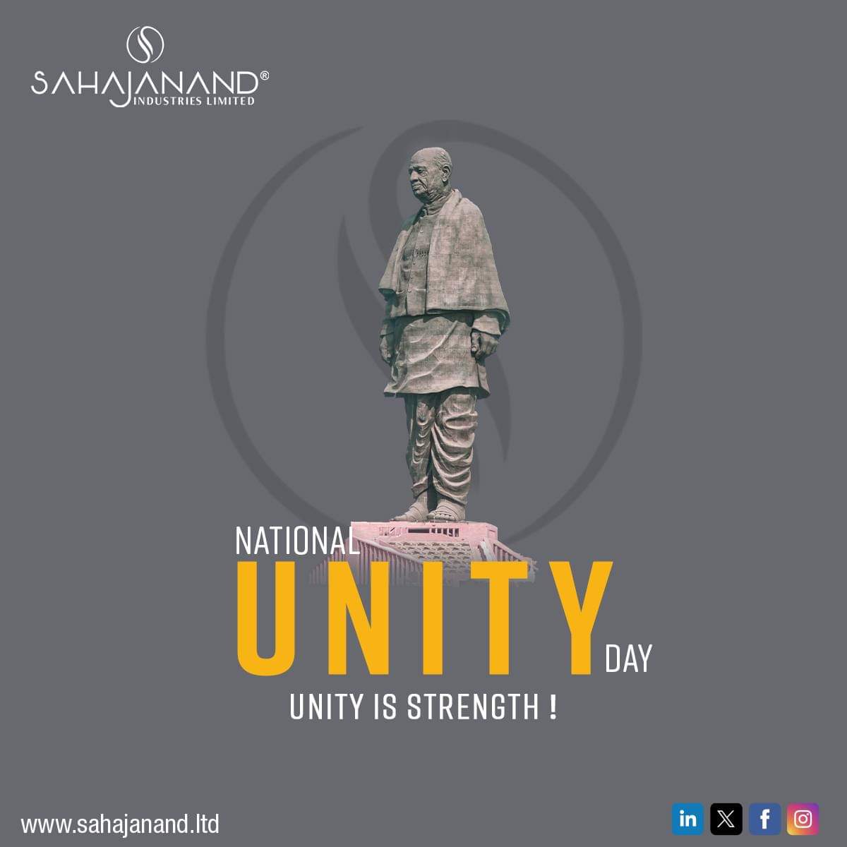 jignesh13's tweet photo. Remembering Sardar Vallabhbhai Patel, a true symbol of strength and unity. Let’s honor his legacy by standing together for a brighter future! 🌟

#JigneshPatel #SahajanandIndustriesLimited #UnityDay #SardarVallabhbhaiPatel #IronManOfIndia #StrengthInUnity #CelebrateUnity https://t.co/r96wb52Wvn