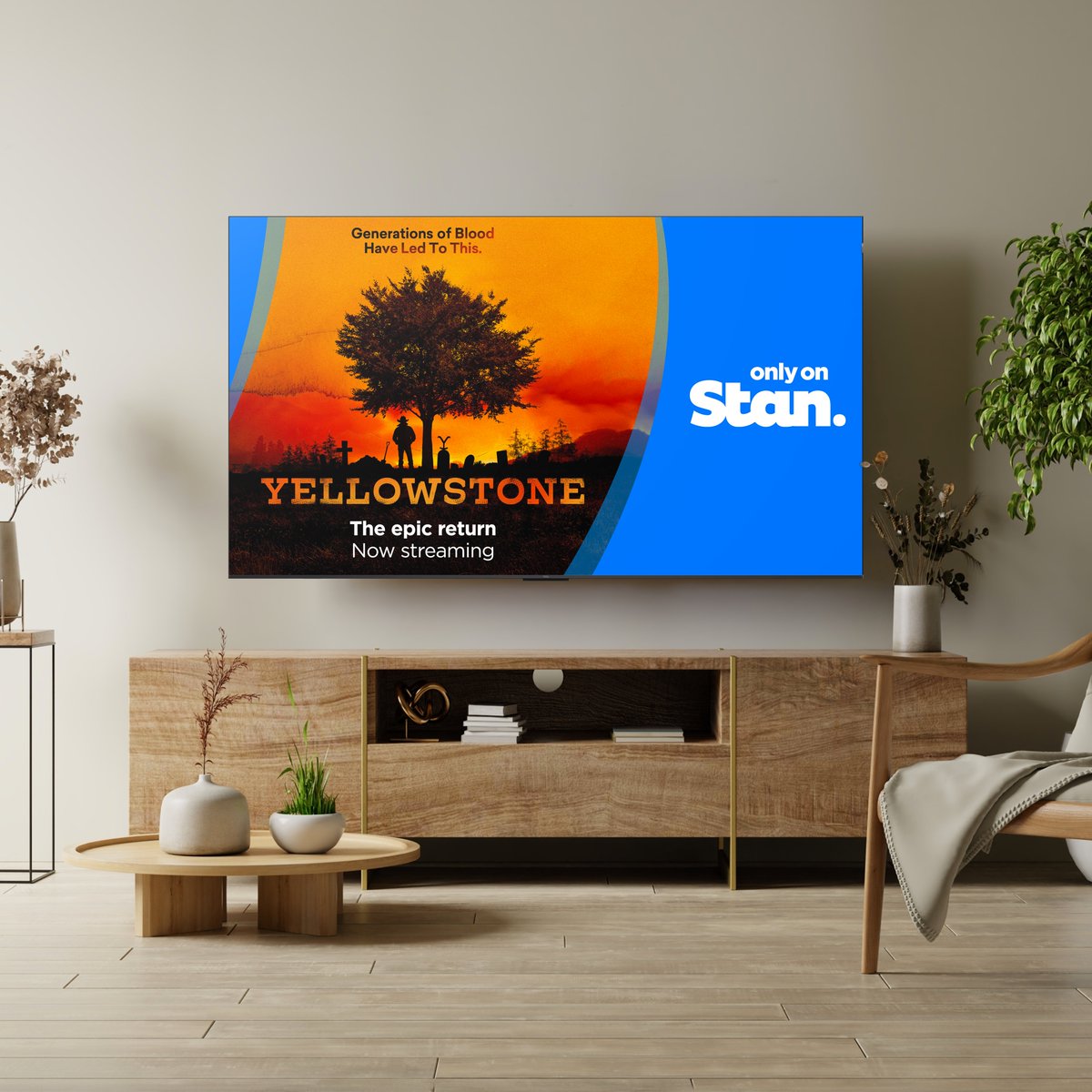 AUTCL's tweet photo. The wait is over!
The epic return of Yellowstone is now streaming, only on @StanAustralia. Watch as the Dutton family fight to maintain control of their ranch on your TCL C655 QLED TV.
#TCL #Stan #TV #WatchOnTCL #OnlyOnStan https://t.co/dUjVnI2sLn