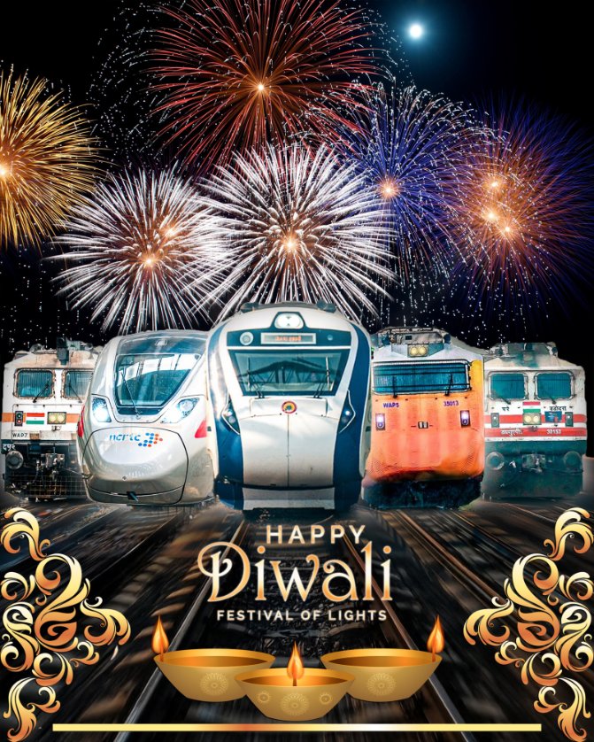 trainwalebhaiya's tweet photo. May the lights of Diwali guide your journey, just like the headlight of a train on a moonlit night. 🌟🚂
Wishing all rail enthusiasts a sparkling and joyous Diwali!
#happydiwali #railfanning #diwali2024 #trainsofindia #indianrailways @RailMinIndia @AshwiniVaishnaw @RailwayNorthern @Central_Railway @WesternRly
