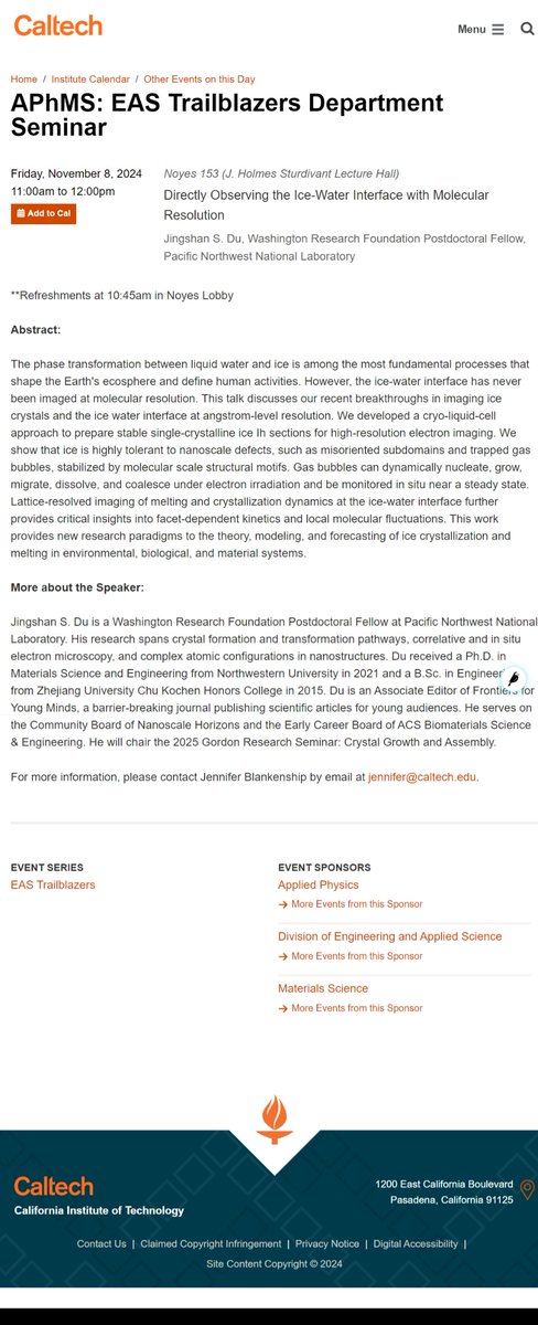JingshanDu's tweet photo. Next week, I will attend the @CaltechEAS Trailblazers Symposium and give a talk at the Department of Applied Physics and Materials Science. I hope to see you there if you are around the area!
Nov 7 - EAS: https://t.co/iAOjdliyji
Nov 8 - APhMS: https://t.co/O9i1L9O8KT https://t.co/rwVcPgb53X