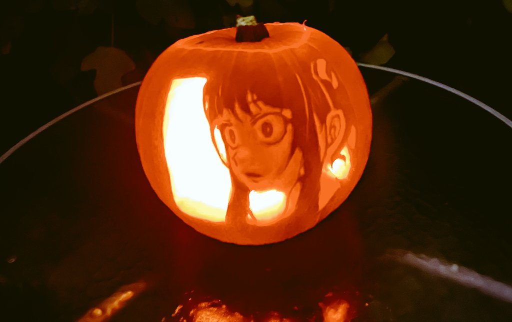shiuryoru's tweet photo. anyone else hear that ominous pumpkin tolling???? 🤣🤣🤣🤣 no?? just me?????????? #prsk_FA https://t.co/aAErejSmai