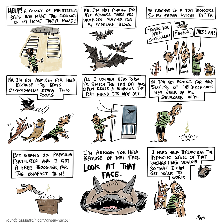 Green Humour (@thetoonguy) on Twitter photo HELP! Bats have invaded my home!
A #BatAppreciationMonth comic for <a href="/RGSustain1/">Roundglass Sustain</a> :
greenhumour.substack.com/p/my-housemate…
roundglasssustain.com/green-humour/
#bats #urbanwildlife #greenhumour #wildlife HELP! Bats have invaded my home!
A #BatAppreciationMonth comic for <a href="/RGSustain1/">Roundglass Sustain</a> :
greenhumour.substack.com/p/my-housemate…
roundglasssustain.com/green-humour/
#bats #urbanwildlife #greenhumour #wildlife