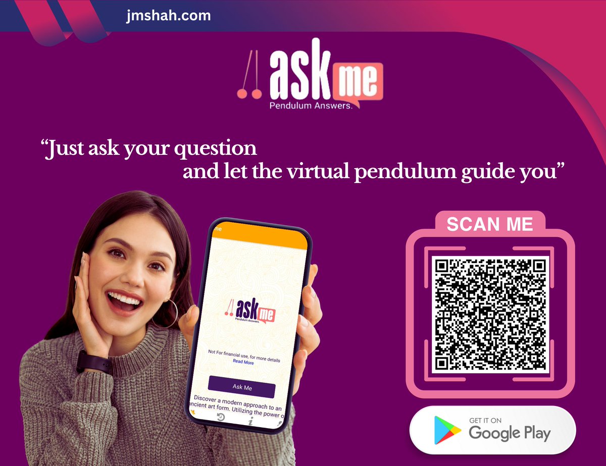 AuraPhotograph's tweet image. Looking for answers? The Ask Me app is here to help! Just ask your question and let the virtual pendulum guide you.

Scan the QR code to download now and experience a unique way to find clarity in your decisions.

#AskMeApp #PendulumAnswers #VirtualPendulum #Guidance #FindClarity