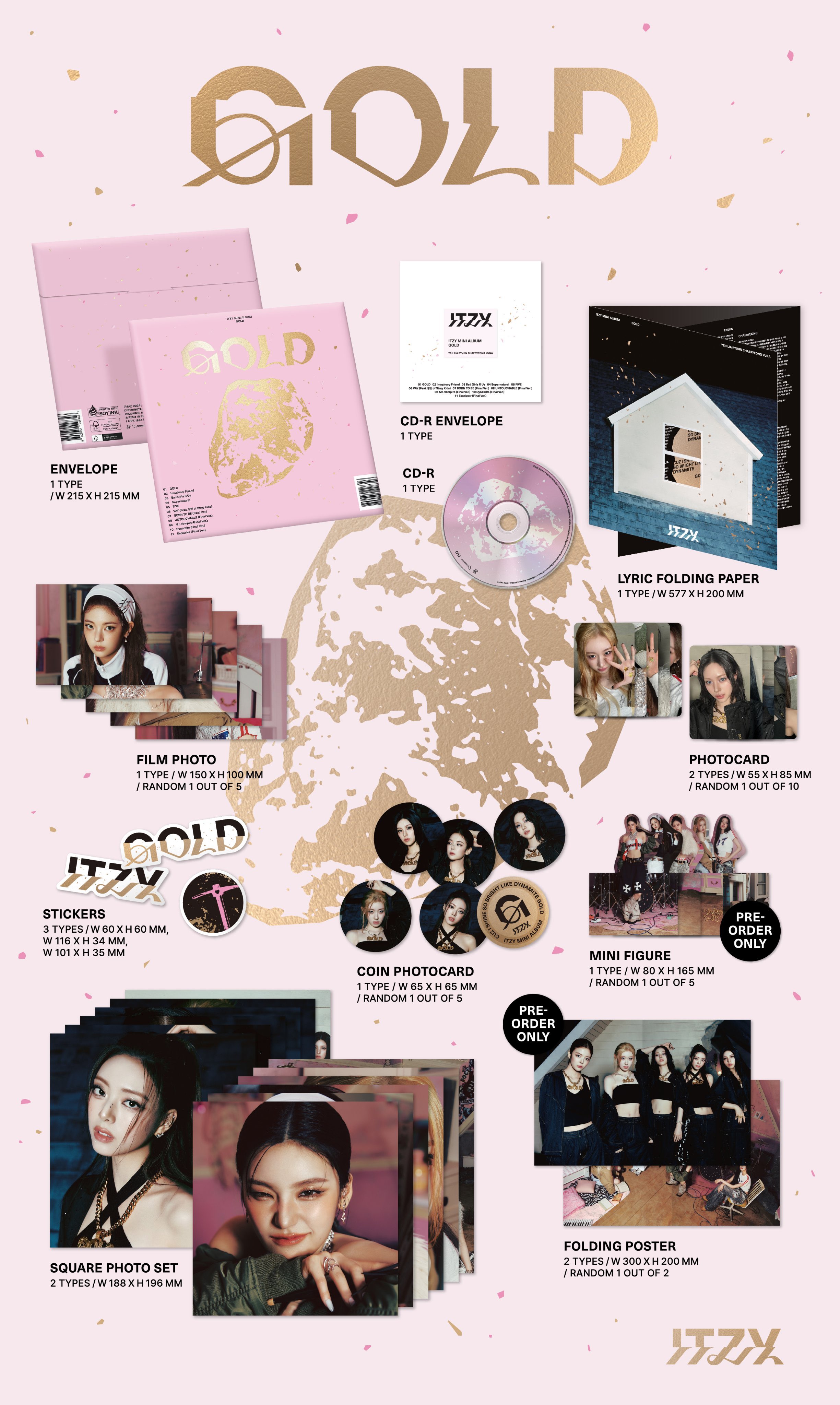 ITZY GOLD musickorea 特典トレカ ITZY GOLD MusicKorea セット購入 特典