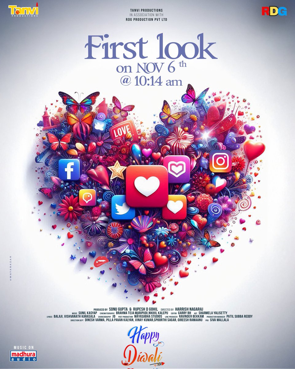 MadhuraAudio's tweet photo. Trending Love Team Is Wishing Everyone A Very Happy https://t.co/LzIa12LsDm Is Our First Look Date And Time.❤️
@hareeshnaagaraj #RupeshGoli #SonuGuptha #vardhangurralaa  #nityasri #shanthitiwari #brahmateja #nikhilkalepu #garyBh #sunilkashyap #shivakuma #sivamallala @madhuraaudio https://t.co/n7fHGT6IR0