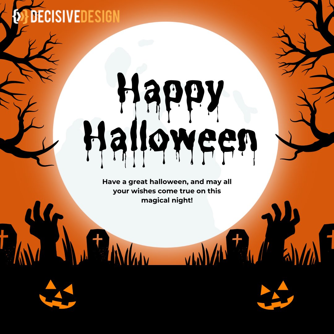 DecisiveDesign's tweet image. Happy Halloween from Decisive Design! 🎃 May your night be filled with magic, fun, and a few spooky surprises. Wishing you all the best on this magical night!

🌐 decisivedesign.com
✉ makingithappen@decisivedesign.com

#HappyHalloween #SpookySeason #HalloweenFun