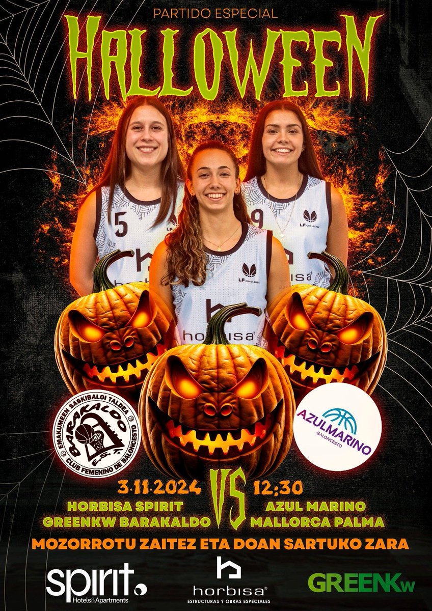Feliz Halloween grupo 🎃

🏆 LF Challenge, Jornada 6
🆚 <a href="/azulmarinopalma/">Azulmarino New travel</a>
📌 Lasesarre
🗓️ 03/11/2024
⌚ 12:30

😈 Mozorrotu zaitez eta doan sartuko zara 

👀 ¿Te lo vas a perder? 

#SueñoContigo
