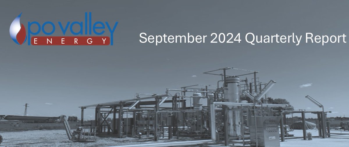 Po Valley Energy September 24 quarter results show strong and steady results from PM-1 production. Broader Selva development key milestones reached and new Environmental Decree bodes well for PVE's Teodorico offshore project.

Read the full report here:tinyurl.com/yup5ksxx