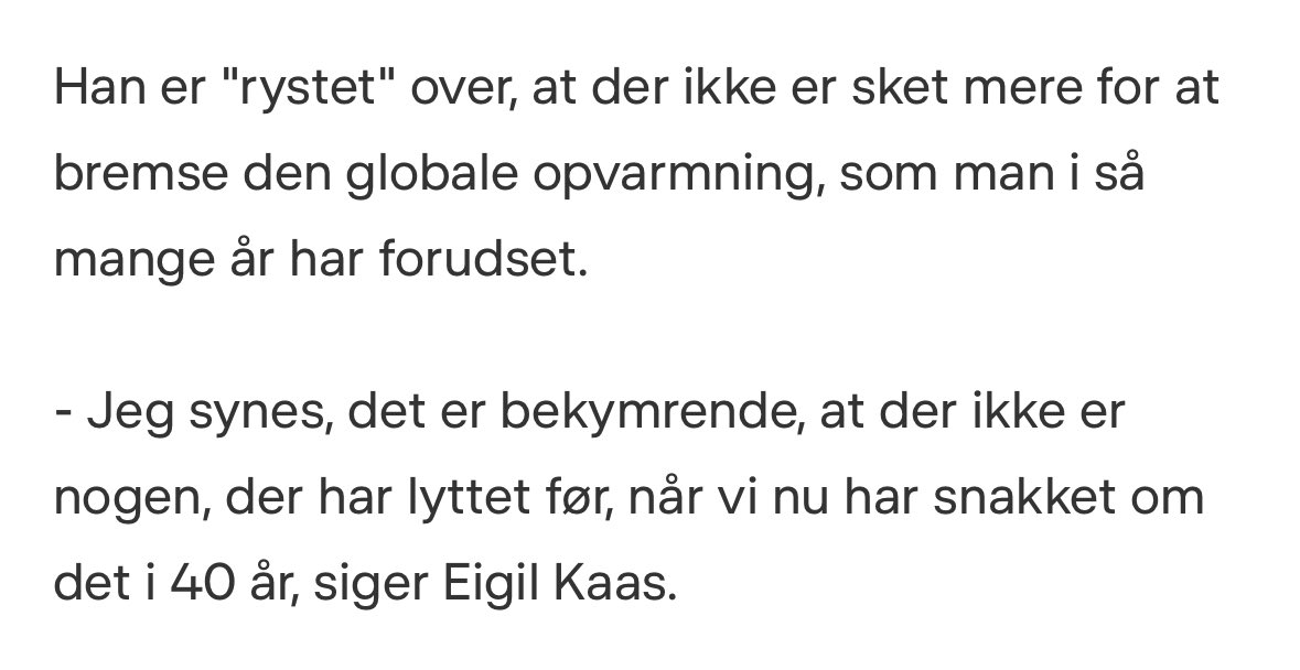 Det er frygteligt, de steder det rammer.

Og vanvid at stadig ingen lytter, men at størstedelen af #dkpol i ramme alvor sidder og forhandler en aftale, som vil fastfryse et meget klimaskadeligt landbrug fremfor at lave det bydende nødvendige omstilling.

#dkmedier