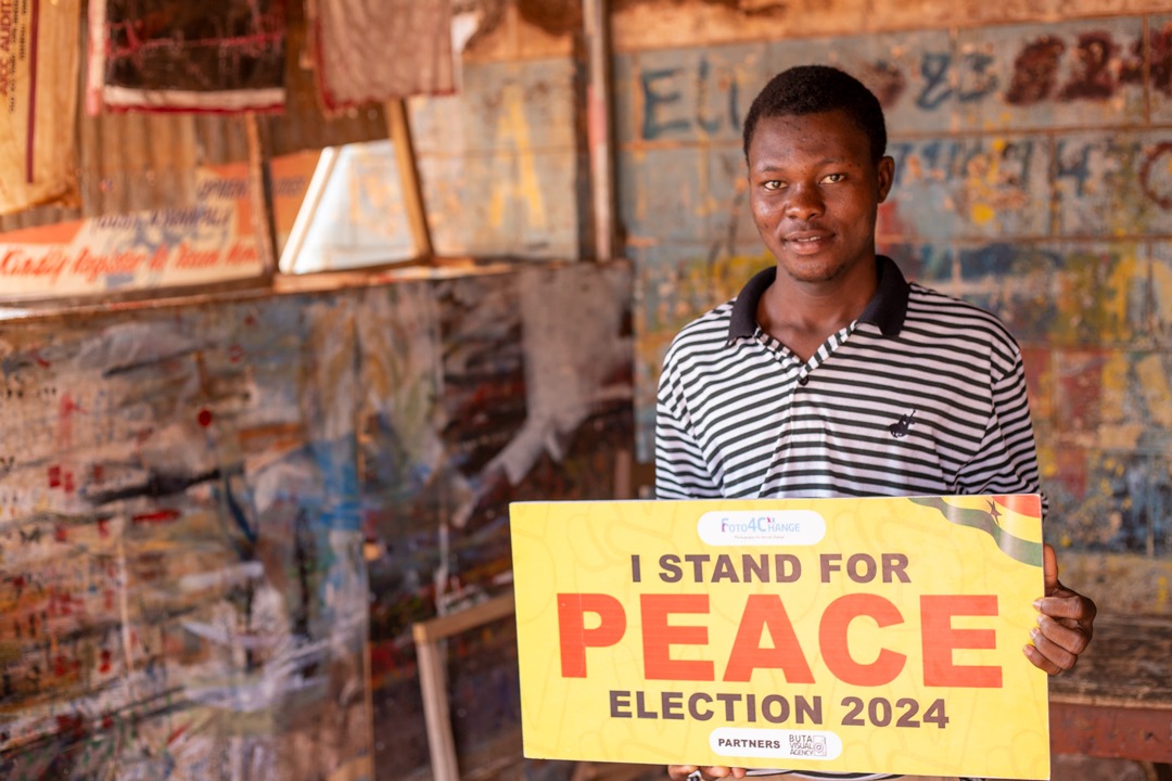 I am Abdul a Ghanaian artist. As an artists, we have the power to unite hearts and inspire peace beyond words. This Election 2024, let's paint a future rooted in respect, understanding, and hope. 

#istandforpeace #foto4change #election2024
