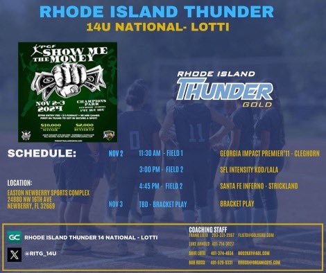 Off to Newberry FL for the Show Me the Money tourney. So excited! Here’s my schedule⬇️⬇️⬇️