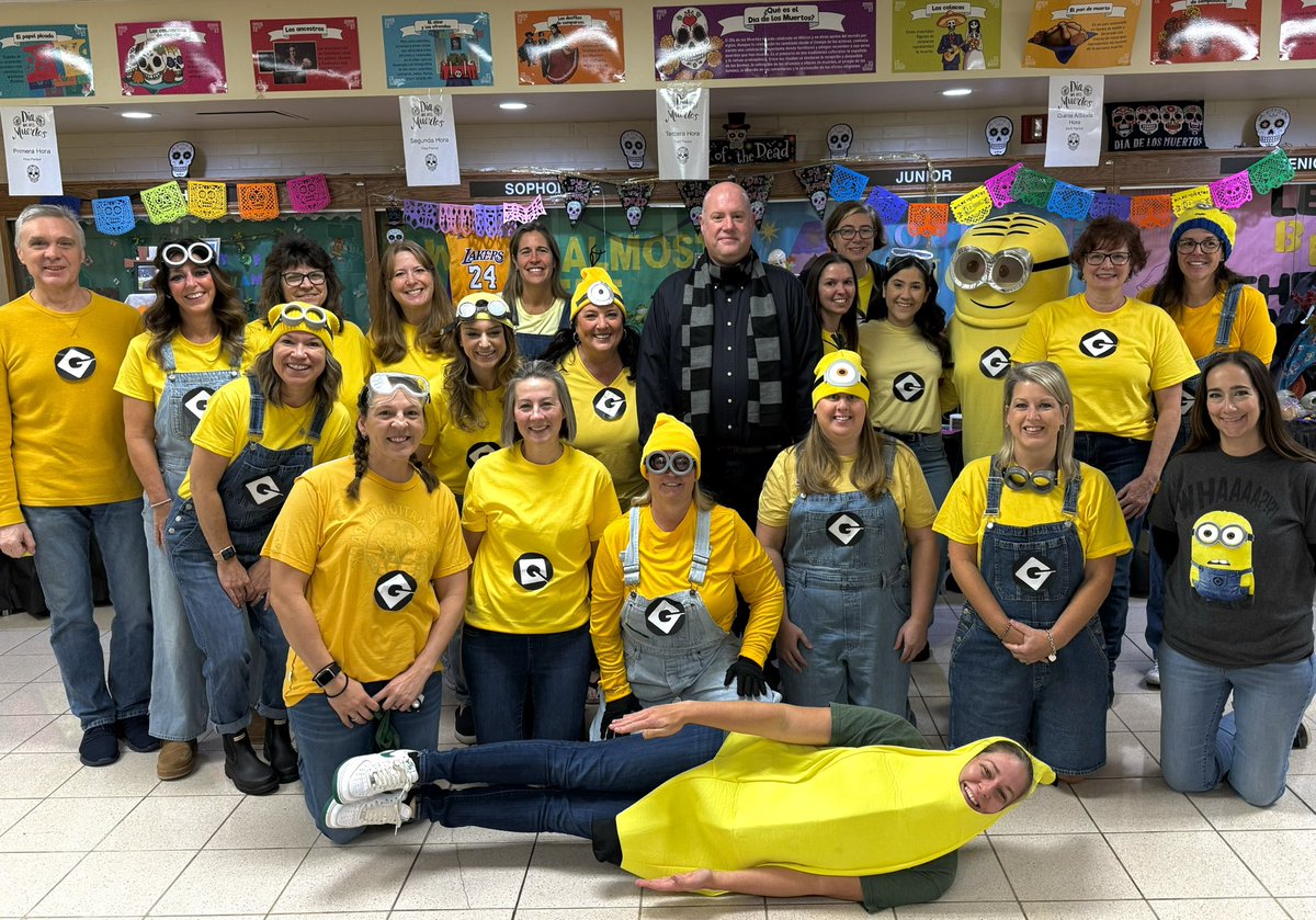 Happy Halloween from all the Minion Members of the AHS Staff! #UnitedGreenmen <a href="/Greenmensteward/">Michael Roberto</a> <a href="/DrPMilcetich/">Paul Milcetich</a> <a href="/AHS_SeanBaker/">AHS_SeanBaker</a> <a href="/torresv4msu/">Victor Torres</a> <a href="/auroraathletics/">Aurora Athletics</a> <a href="/ahsallsports/">Aurora OH All Sports Boosters</a> <a href="/HarmonHighPTO/">Harmon/High PTO</a> <a href="/GreenmenNation/">AHS Student Section</a>