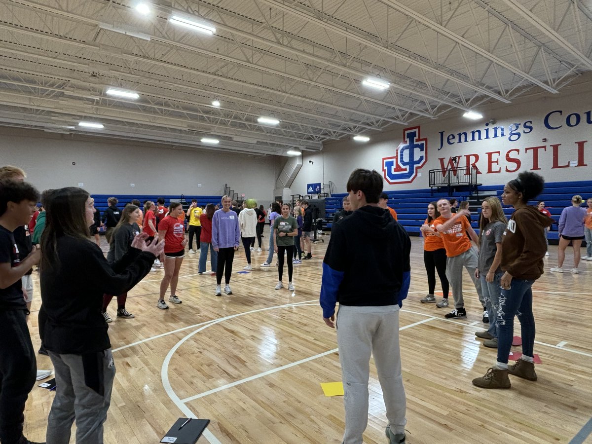 PanthersJCHS's tweet photo. The JC SALT hosted the HHC Student Leadership Conference. Awesome seeing everyone interact and work together for a fun day. Special thanks to Travis Daugherty, Kerrie Rosati, and Jeff Callahan for delivering powerful messages to the student athletes. @KSchluRosati @IHSAA1SAC https://t.co/6yJ7KrfYuy
