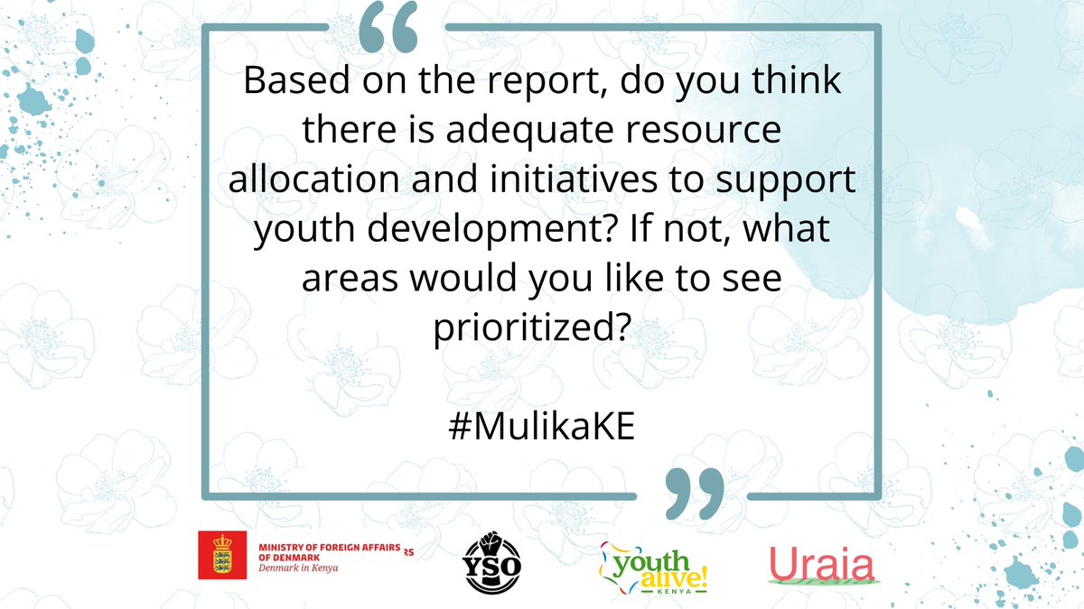 #MulikaKE 

<a href="/YouthAliveKenya/">Youth Alive! Kenya</a>
<a href="/denmarkinkenya/">Denmark in Kenya</a>
<a href="/UraiaTrust/">Uraia Trust</a>
<a href="/AYLF_Kenya/">AYLF (Kenya Chapter)</a>
<a href="/siasaplace/">Siasa Place</a>
<a href="/kenya_puppet/">Kenya Institute of Puppet Theatre</a>
<a href="/elfafrica1/">Emerging Leaders Foundation-Africa</a>