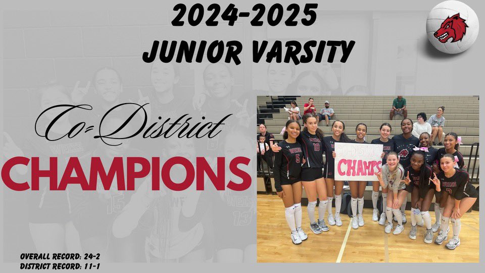 Congrats to our JV squad for finishing as Co-District Champions at 11-1‼️🐺🏐🔥 We are so proud of you ladies ❤️👏🏼👏🏼👏🏼 Great season of growth‼️💯 Congrats to our Coaches 🙌🏼 <a href="/PfISDAthletics/">PfISD Athletics</a> <a href="/Weiss_ABC/">WeissAthleticBooster</a> <a href="/var_austin/">VAR</a> <a href="/WeissHighSchool/">Weiss High School</a> #FAMILY #EarnedNotGiven #BeTheOneWolfpack