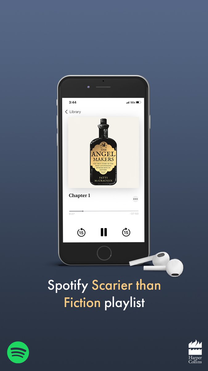 Spotify UK found The Angel Makers spookilicious and put it on its "Scarier Than Fiction" list.  💀💀💀💀💀tinyurl.com/bdhxwrtf <a href="/HarperNonFic/">HarperNonFiction</a>  
#bookstoread #angelmaker #theangelmakers