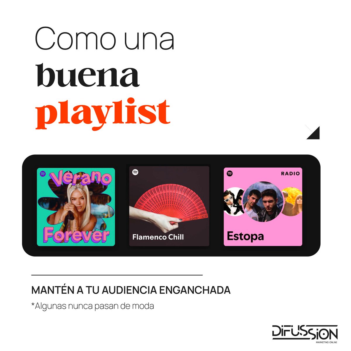 🎶 Una campaña de marketing efectiva debe ser como una buena playlist de música: equilibrada, variada y con un ritmo constante.

🔥 Mantén a tu audiencia enganchada.

#Difussion #MarketingOnline #Marketing #UnaBuenaPlaylist