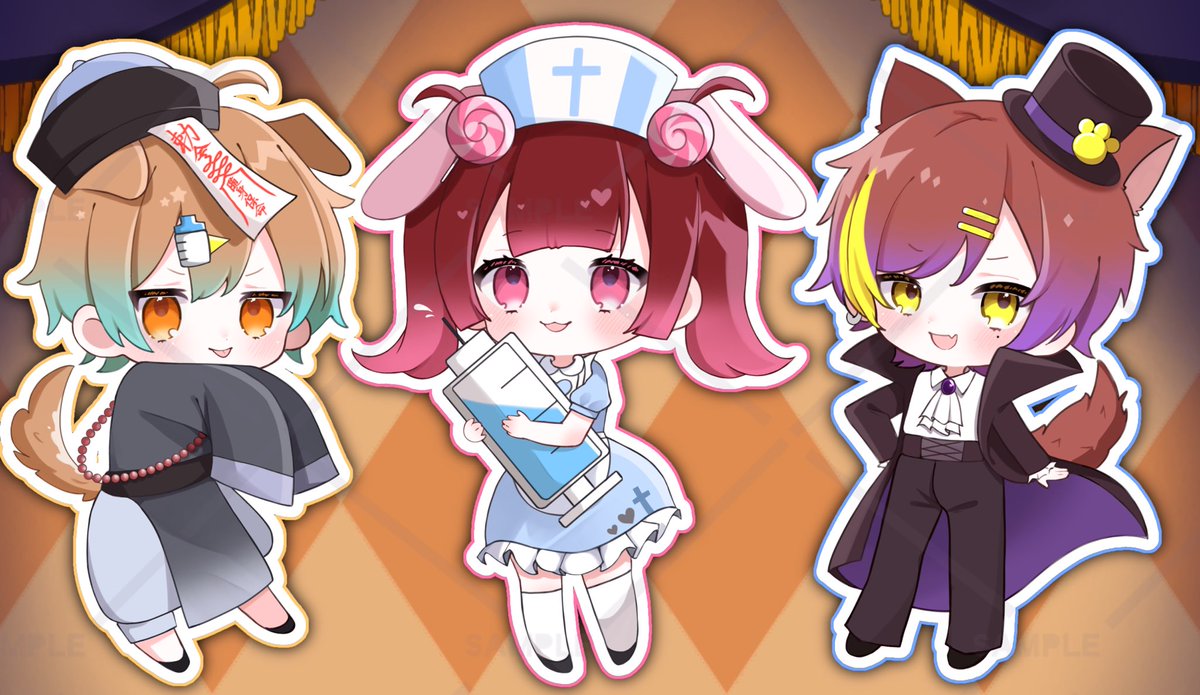 狼追/ろお様のアクリルキーホルダーイラストを担当させて頂きました…！よろしくお願いします🎃