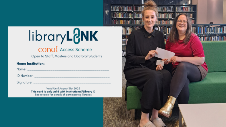 conulireland's tweet photo. Congratulations to Aoife Murphy from CONUL member library @DCULIB on her winning entry to rename the former ALCID Access Scheme to Library Link: CONUL Access Scheme https://t.co/YrB2FR6ZfK #CONUL #LibraryLink https://t.co/74qgt67boq