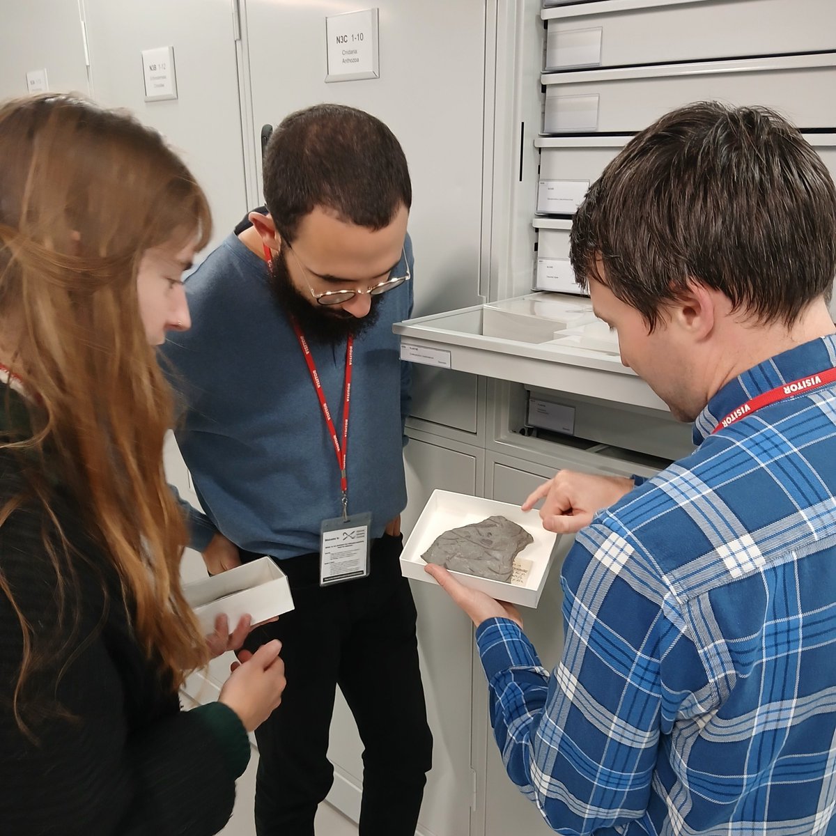 Natural Sciences NMS (@natscinms) on Twitter photo Visiting our Palaeo collection today is Dr Sandy Hetherington from <a href="/EdinburghUni/">The University of Edinburgh</a>, with PhD students - Rosa Parkin and Diego Sanchez Ganfornina.
They're examining some of our important Rhynie Chert material as part of their research. #Fossils #Palaeobiology #NaturalHistory Visiting our Palaeo collection today is Dr Sandy Hetherington from <a href="/EdinburghUni/">The University of Edinburgh</a>, with PhD students - Rosa Parkin and Diego Sanchez Ganfornina.
They're examining some of our important Rhynie Chert material as part of their research. #Fossils #Palaeobiology #NaturalHistory