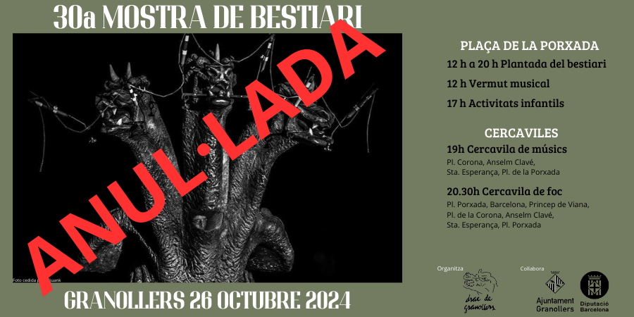 Finalment no hi haurà Mostra de bestiari aquest any. Creiem que la 30a Mostra ha de ser prou significativa i en no poder aconseguir-ho, hem cregut que és millor deixar-la per l'any vinent.

Qui heu compra't marxandatge en breu ens possarem en contacte per tornar-vos els diners.